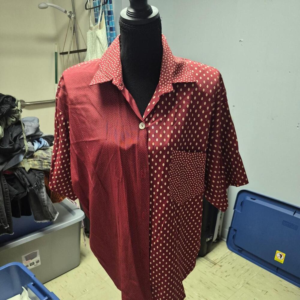 Red with white polka dot